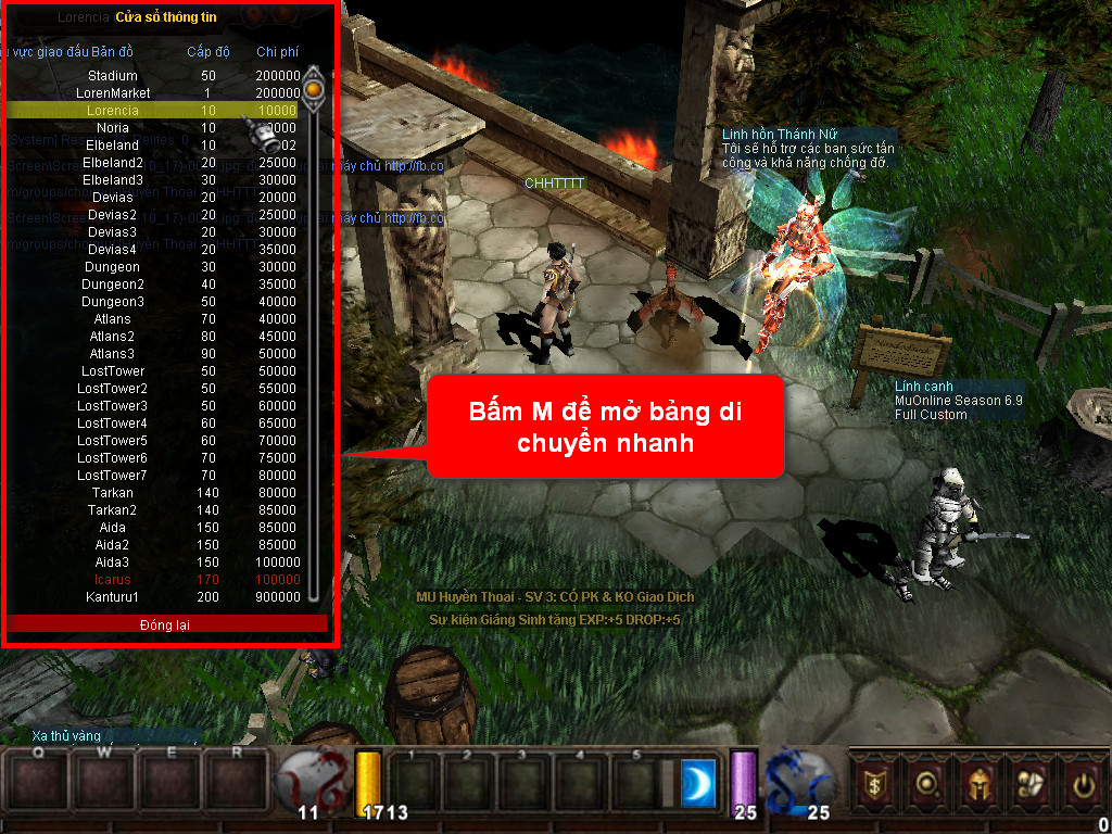 Chức năng chính của Game MU Khát Vọng